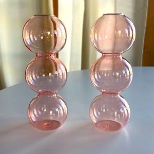 Set of 2 Hydroponics flower vases 6.5” with three ball design